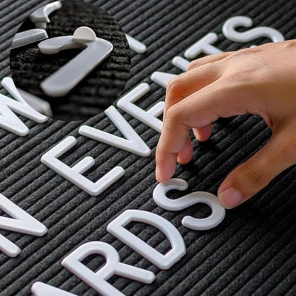 2 Inch Letters for Letter Board (Board Not Included), 93 Pieces Including Characters, Numbers & Symbols, Large Black Plastic Letters for Changeable Message Board Signs, Letters Only (Shocking Pink) - color: Shocking Pink
