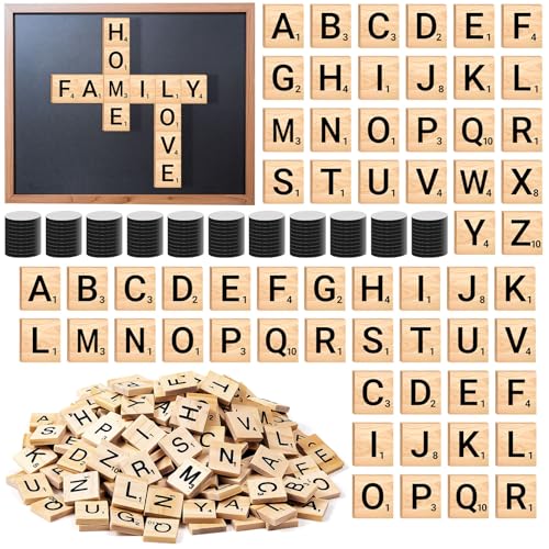 450 PCS Wood Magnetic Letter, Wooden Letter Magnets Tile for Fridge Refrigerator Wall - color: 450pcs Off White