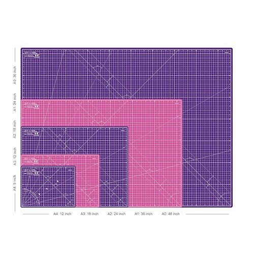 Elan Cutting Mat 36x60 Pink & Purple, Extra Large Self Healing Cutting Mat 36 x 60 Inch, 5-Ply Craft Board Pink, Hobby Board for Sewing and Quilting