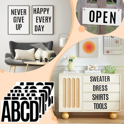 144 Pcs Letter Stickers Vinyl Mailbox Numbers and Letters, 30 Sheets Large Alphabet Number Stickers Self-Adhesive Waterproof Sticker Letters for Window Vehicle Bulletin Poster Board (Black, 6 Inch) - color: Black, size: 6 Inch