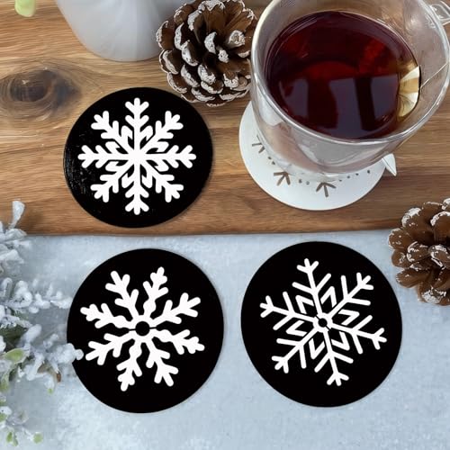 30 Pieces Christmas Snowflake Stencil Reusable Plastic Drawing Painting Stencil Winter Holiday Templates Stencils for Crafts Window Glass Wall Cookies (30 Snowflakes) - style: 30 snowflakes