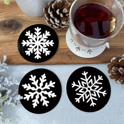 30 Pieces Christmas Snowflake Stencil Reusable Plastic Drawing Painting Stencil Winter Holiday Templates Stencils for Crafts Window Glass Wall Cookies (30 Snowflakes) - style: 30 snowflakes
