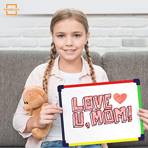 SCRIBBLEDO Colored Frame Magnetic Dry Erase White Board 9" X 12" WHITEBOARD for Kids Writing Learning & Drawing Art Educational Kids Toy - style: Set of 1 Board