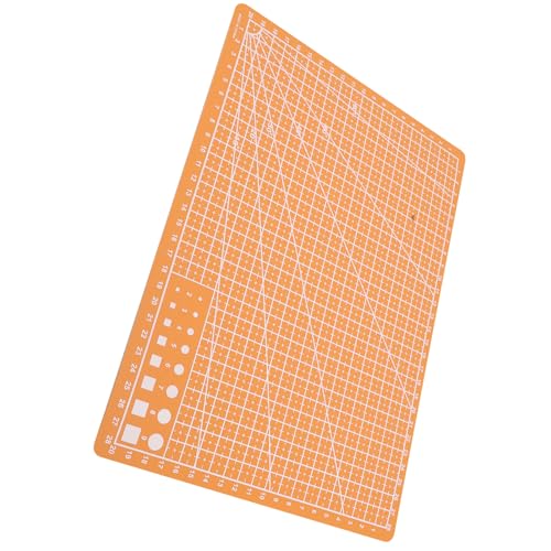 VILLCASE Double-sided A4 Crafting Cutting Mat 30×22cm Orange Small Cutting Board with Precision Scales for Sewing, Carving, and DIY Art Projects