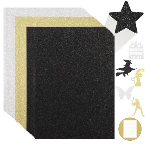 30 Sheets Mixed Color Glitter Cardstock Paper - 250gsm/92lb Sparkle Card Stock Paper for Crafts Card Making Birthday Wedding Decoration UAP21MX030 - color: Mixed Color [30 Sheets], size: Letter Size (8.5 x 11 in)