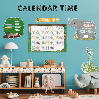 CTP Jungle Friends Calendar Set Bulletin Board Top Classroom Decorating Accents (Creative Teaching Press 10919) - color: Jungle Friends
