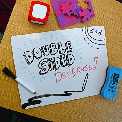 Flipside Products 9" x 12" Two-Sided Dry Erase White Boards, Classroom Pack, Double Sided Lapboard for Class, Reusable for Group Participation - 24 Pack - size: 12"W x 9"H, style: 24 Pack