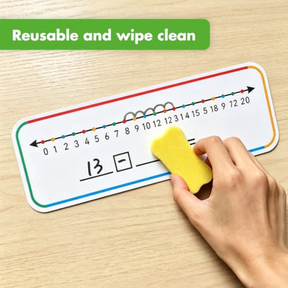 4"x12" Double Sided Number Line Dry Erase Board (0-10 & 0-20) | Math Manipulatives, Addition Subtraction Practice Tool, Student Desk Whiteboard, For Classroom Supplies, 1 Pack - size: 1 Pack