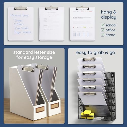 Blue Summit Supplies 30 Pack Dry Erase Clipboard, Whiteboard Clipboard for Classroom, White Board with Front Surface and Low Profile Clip, Designed for Classroom and Business Use