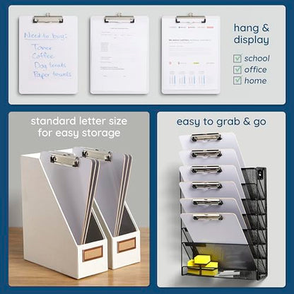 Blue Summit Supplies 30 Pack Dry Erase Clipboard, Whiteboard Clipboard for Classroom, White Board with Front Surface and Low Profile Clip, Designed for Classroom and Business Use