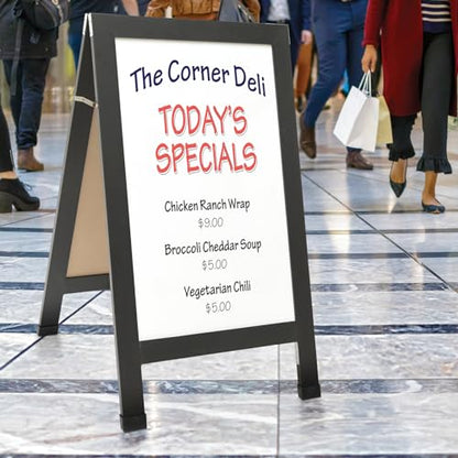 Excello Global Products 40" x 22" Indestructible A-Frame Whiteboard - Black - color: Black