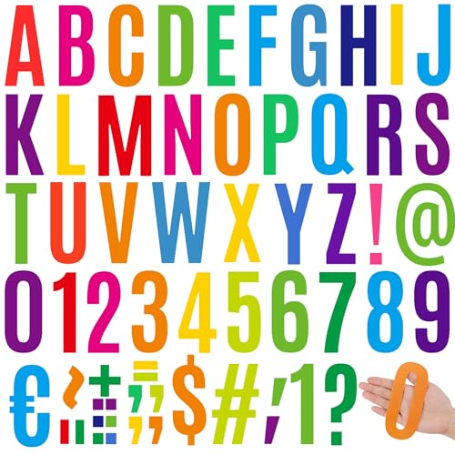 240Pcs 5 Inch Bulletin Board Letters Large Letter Stickers Colorful Vinyl Alphabet Stickers Numbers and ABC Cutouts Letters for Post Board Chalkboard Crafts Classroom Decoration (Colorful, 5 Inch)