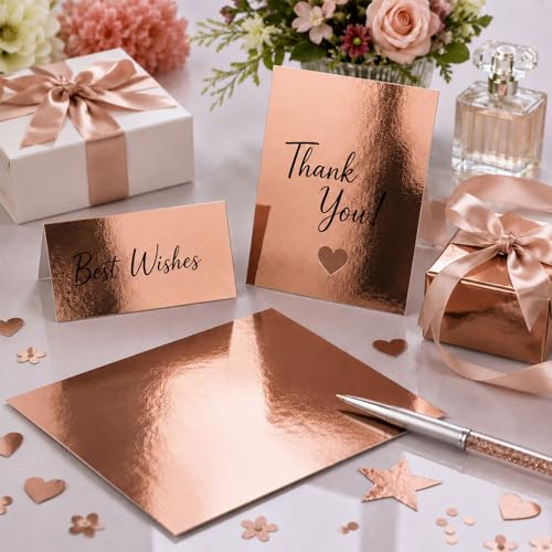 25 Sheets Metallic Rose Gold Cardstock Paper Cardstock 8.5 x 11 Shimmer Sheets 250gsm/92lb Heavyweight Scrapbook Paper for Certificates, Invitations, Greeting Cards, Crafts, Graduations - color: Rose Gold