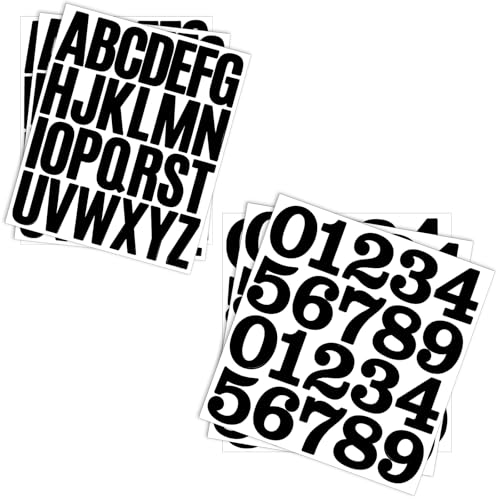 138 Pcs 2 Inch Mailbox Letters and Numbers, Self-Adhesive Waterproof Vinyl Alphabet Letters Numbers Kit, Black Letter and Number Stickers Address Number for Mailbox Signs Cars - color: Black