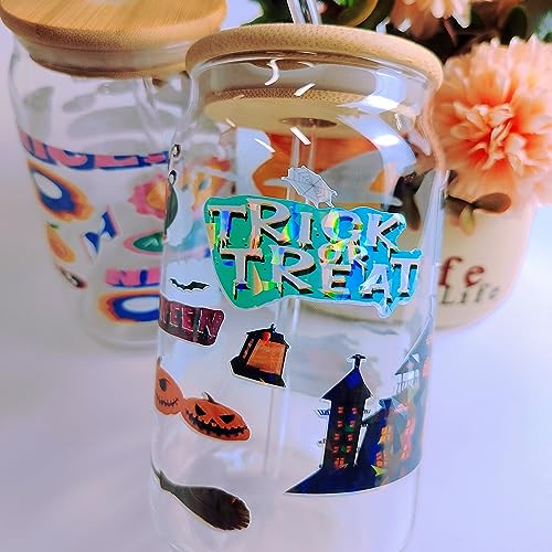 Bleidruck Holographic Sticker Paper 25 Sheets Cold Laminated Sheets Holographic Overlay Laminating A4 Size Self Adhesive Film(Broken Glass) - style: Broken Glass