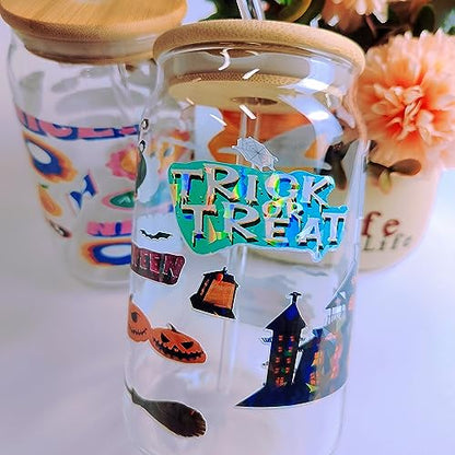 Bleidruck Holographic Sticker Paper 25 Sheets Cold Laminated Sheets Holographic Overlay Laminating A4 Size Self Adhesive Film(Broken Glass) - style: Broken Glass