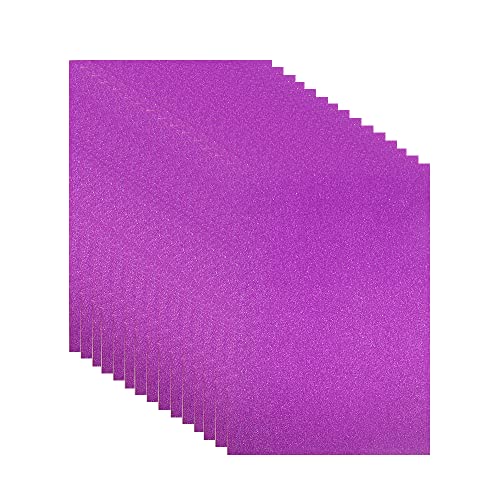 Glitter Cardstock, 250 GSM,15 Sheets, Glitter Paper for Crafts, Birthday and Wedding Party Decorations, Gift Box Packing and Other DIY Projects, 8 X 11.6 Inches 10 Colors (15 purple) - color: 15 purple