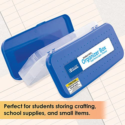 BAZIC PRODUCTS Organizer Box, 8 1/2 x 3 1/2 x 1 1/2 in, for School Office Supplies, Portable, Storage, Set of 4 - size: 4-Pack
