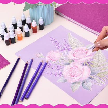 60Sheets Purple Cardstock 8.5x11" Glitter Card Stocks Lavender Light Purple Scrapbook Paper Silver Construction Paper for Crafts Party Favors Invitations Cards Making School Office Home Supplies - color: Purple