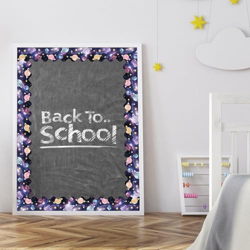 FYSUIMU 65.6 Ft Galaxy Bulletin Board Border Outer Space Star Scalloped Die Cut Border Trim Roll for Back to School Party Home Classroom Decor - style: Galaxy