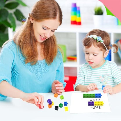 SpriteGru 300PCS Math Linking Cubes, Math Cubes Manipulative Connecting and Counting Snap Blocks for Early Math and Construction, Educational Toy for Preschool, Kindergarten, Homeschool - style: 300-Cubes