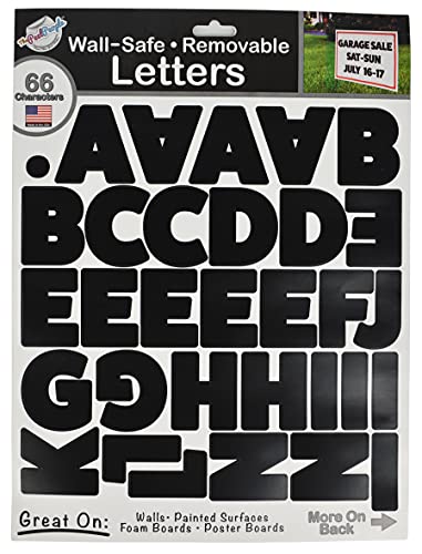 Large Alphabet Numbers and Letters Stickers Perfect for Businesses, Walls, Painted Surfaces, Foam Boards, Poster Boards and School Projects! (Black Letters 2 Pack) - color: Black Letters 2 Pack