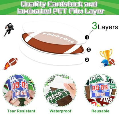 gisgfim Football Bulletin Board Decoration Set Football Borders Touch Down Cutouts for School Classroom Game Day Sports Bulletin Board Craft Home Wall(Football) - style: Football
