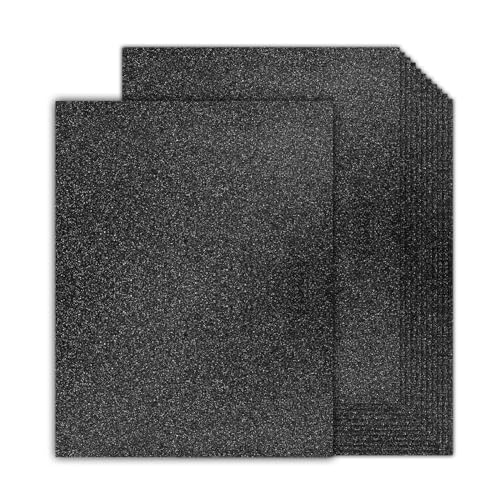 30 Sheets Black Glitter Cardstock 8.5 x 11 Inches, 92lb/250gsm No Shed Sparkling Card Stock Paper for Card Making, DIY Crafts, Scrapbooking, Compatible with Cricut, Party Decorations, School Supplies - color: Black