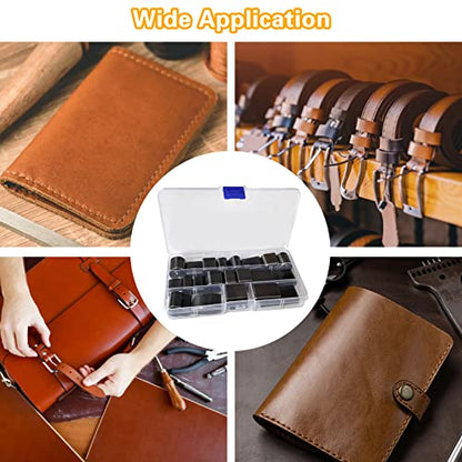 40 Pieces Leather Hole Punch Tool, Multiple Shapes Hole Punch Set for Belts, Leather Cutting Dies Kit with Storage Case & Mat, Hollow Punch Cutter Tool for Handmade DIY Crafts - size: 39 Style