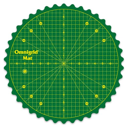 Omnigrid 360 Rotating Self-Healing Cutting Mat, 14 Inch Precision Fabric Cutting Mat with Durable Surface for Quilting, Sewing & Crafts - style: 14"