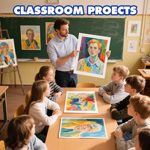 TUXIYA 100 Pack White Poster Board,13.5" x 17.5" White Poster Paper Bulk,250GSM/92LB Heavy-Weight Blank Poster Board for Arts,Craft,Projects Presentations,Drawing Scrapbooking - size: 13.5*17.5in-100P
