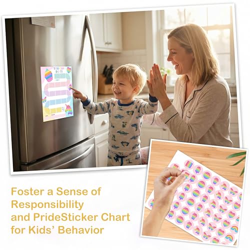 Pop It Theme Reward Chart for Kids, 20 Behavior Charts with 432 Stickers, Responsibility & Incentive Chart for Toddlers, Kids and Teens – A07 - style: Pop It Reward Chart