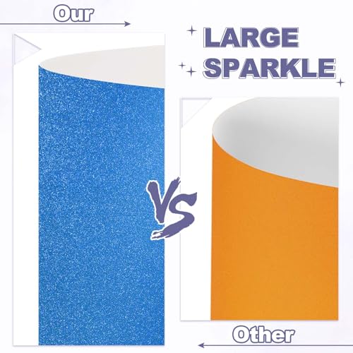 PATIKIL 20Sheets Blue Glitter Cardstock, 8.3x11.7 in A4 Glitter Paper Card Stock Shiny Scrapbook 250gsm Sparkly Paper Large Shimmer for Crafts Scrapbook DIY Art Wedding Party - color: Blue, size: 8.3x11.7 In