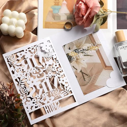 20 Sheets Double-sided Embossed White Cardstock 12" x 12" Card Stock 250gsm/92lb Thick Construction Paper for Cricut, Scrapbook, Crafts, Card Making UAP34DW20 - color: Embossed White