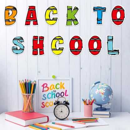 150 PCS Large 6" Bulletin Board Letters Set, Colorful Crayon Themed Classroom Alphabet Cutout Letter for Bulletin Board Display Home School, A Great Helper to Inspire Students' Learning Interest - style: Colorful Crayon