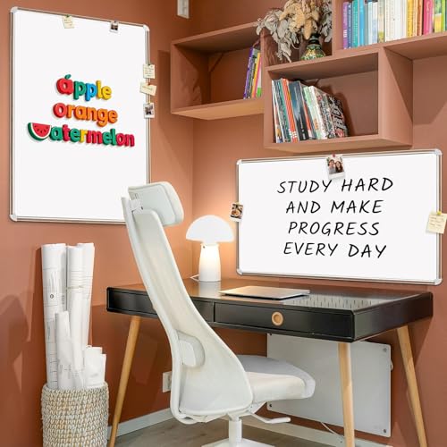 Large Magnetic White Board for Wall,Aluminum & Cork Strip Frame Whiteboard for Office,Presentation Dry Erase Board Wall Mount,Large Whiteboard for School Classroom Huge Whiteboards (36" W x 24" H) - size: 36"W x 24"H