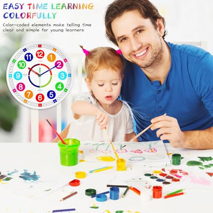Kids Wall Clock - Non-Ticking, Battery-Operated Time Teaching Clock for Kids, Ideal for Children’s Bedrooms, Playrooms, and Stylish Home Décor – White, 12 Inch - size: 12 Inch