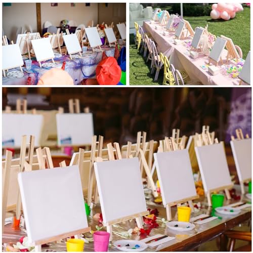 Falling in Art 12Inch Wood Easel Stand, Tabletop Display Stand A-Frame Artist Easel for Painting Canvas, Portable Photo, Picture and Sign Holder (4 Pack) - style: 4 Pack