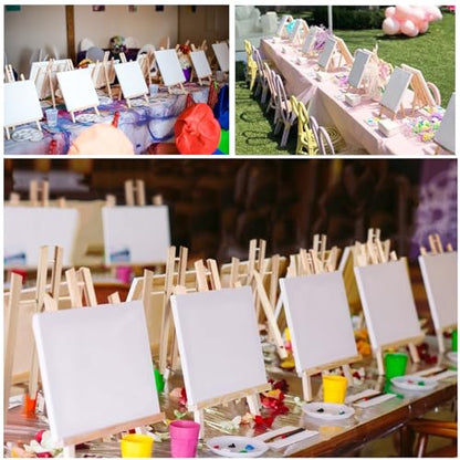 Falling in Art 12Inch Wood Easel Stand, Tabletop Display Stand A-Frame Artist Easel for Painting Canvas, Portable Photo, Picture and Sign Holder (4 Pack) - style: 4 Pack