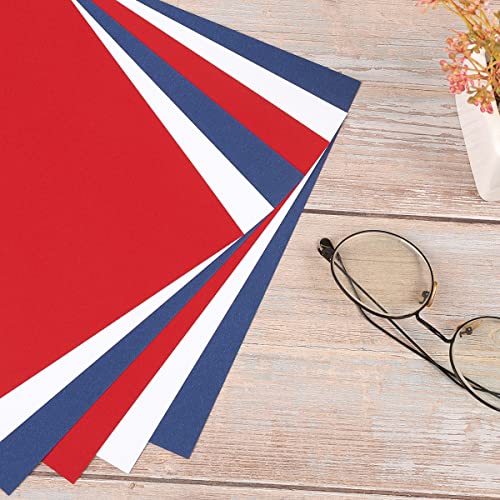 30 Sheets Cardstock Paper 8 1/2 x 11 Inches, White/Red/Blue | For Crafts and Invitations - color: White/Red/Blue