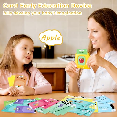 Talking Flash Cards,Kids Toddler Flash Cards with 240 Sight Words,Montessori Toys,Autism Sensory Toys,Speech Therapy Toys,Learning Educational Toys Gifts for Age 1 2 3 4 5 Years Old Boys and Girls - style: Dinosaur Yellow