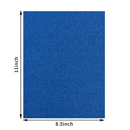 20 Sheets Glitter Thick Paper Cardstock Blank, 8.5 x 11 inches, Blue | For DIY Birthday, For Wedding Party Supplies, Invitation Cards Making - color: Blue