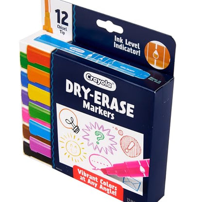 Crayola Take Note Dry Erase Markers for School (12ct) Teacher Classroom Supplies, Chisel Tip Whiteboard Markers, Must Haves - size: 12Count, style: Dry Erase Markers
