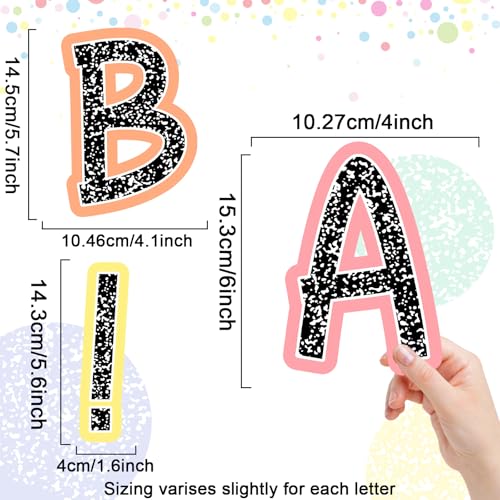 150 PCS Large 6" Bulletin Board Letters Set, Composition Pastel Classroom Alphabet Cutout Letter for Bulletin Board Display Home School, A Great Helper to Inspire Students' Learning Interest - style: Composition