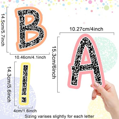 150 PCS Large 6" Bulletin Board Letters Set, Composition Pastel Classroom Alphabet Cutout Letter for Bulletin Board Display Home School, A Great Helper to Inspire Students' Learning Interest - style: Composition