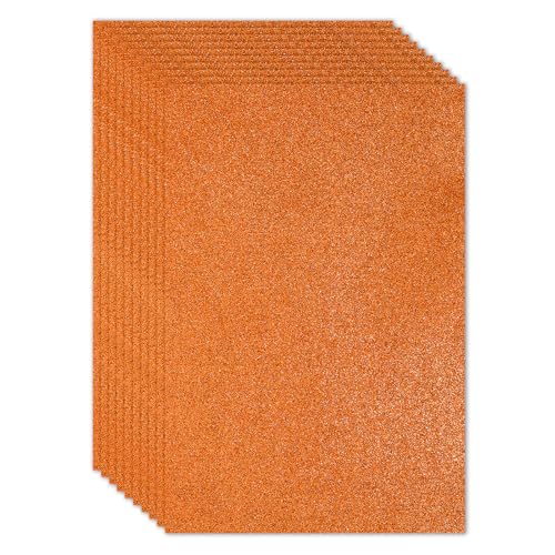 PATIKIL 2mm(1/10") Thick Adhesive Glitter Foam Sheet 16x24inch(40x60cm) Orange, EVA Shiny Foam Board for Craft, 6 Pcs - color: Orange