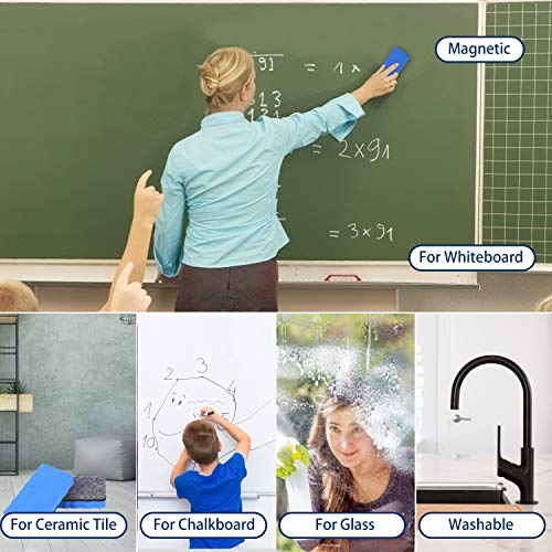 Dry Erase Erasers, 24 Pack Magnetic Whiteboard Eraser Chalkboard Eraser Dry Eraser for Classroom Office and Home (24pcs 4Colours) - color: 24pcs 4colours