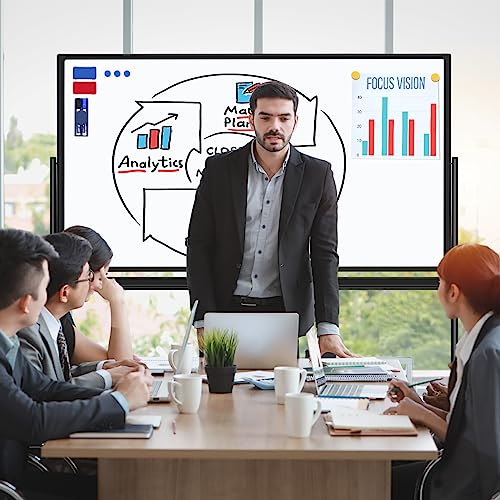 H-Qprobd Dry Erase Board with Stand 72"x40" Magnetic Mobile Whiteboard on Wheels Double-Sided Rolling Whiteboard for Office, Home & School - size: 72x40 black