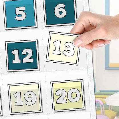 EAMAY Classroom Monthly Calendar Pocket Chart for 2.75 * 2.75 Cards,Homeschool Supplies and Classroom Must Haves! Only Chart(White) - color: White