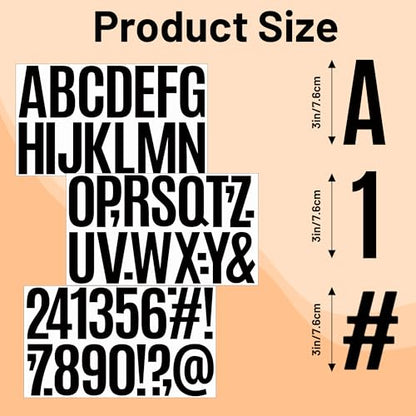520 Pcs Letter Stickers Vinyl Mailbox Numbers and Letters, 30 Sheets Large Alphabet Number Stickers Self-Adhesive Waterproof Sticker Letters for Window Vehicle Bulletin Poster Board (Black, 3 Inch) - color: Black, size: 3 Inch